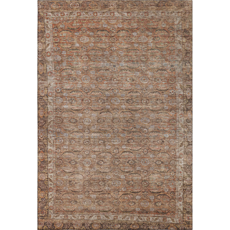 Premium Machine Washable Lubbers AMF1762 Border Rug, Rectangle 2'6" x 3'10"