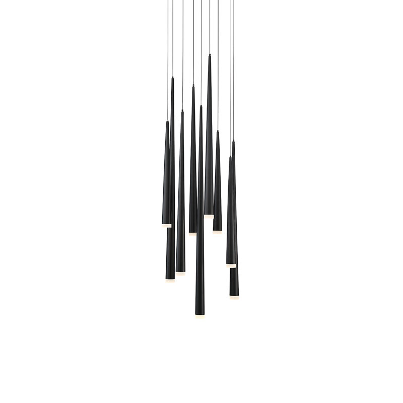 Cascade 9 - Light LED Cluster Pendant, Black