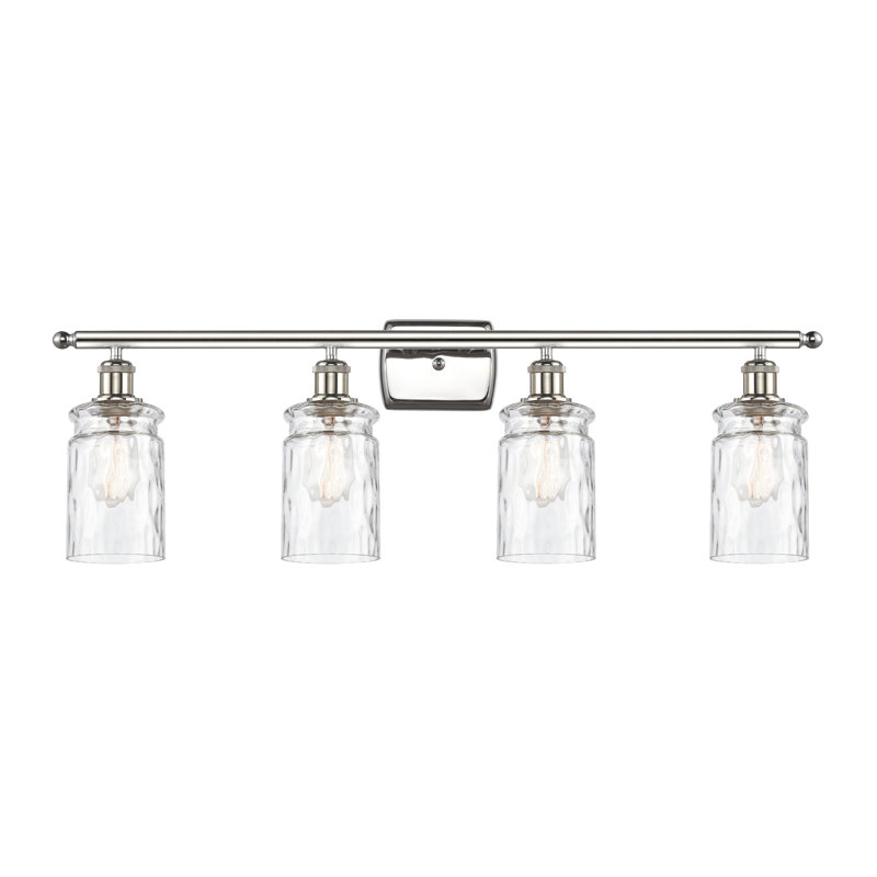 Éclairage de salle de bain à intensité variable 4 lumières Binkley, Ampoule incandescente rétro de 60 watts, Verre limpide