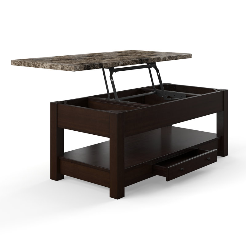 Table basse à 4 pieds avec rangement Alexo, Brun
