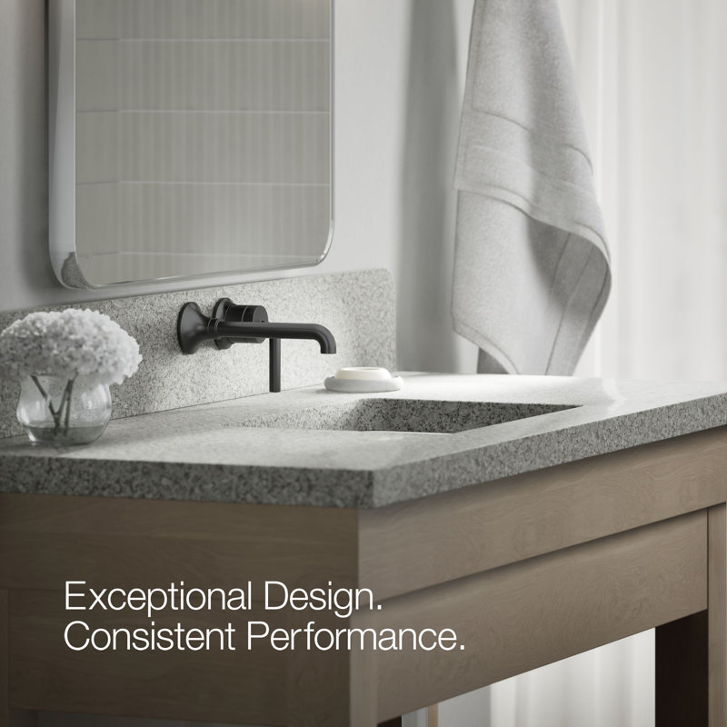 Tone Wall-Mount Single-Handle Bathroom Sink Faucet, Matte Black