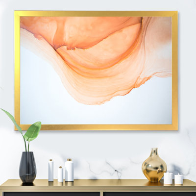 Art liquide sur fond ondulé orange et blanc II