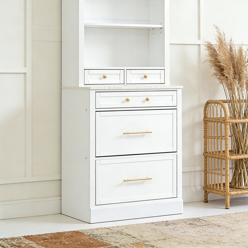 Garde-manger moderne de 83,7 pouces de hauteur, Blanc