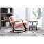 Chaise berçante rose Mid-Century moderne, éponge haute densité, rembourrage en coton, velours d'une capacité maximale de 250 lb, rembourrée,