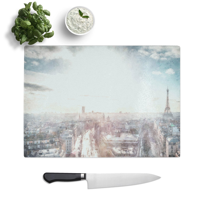 Tempered Glass Paris in Sunlight Chopping Board, 28.5 cm x 39 cm