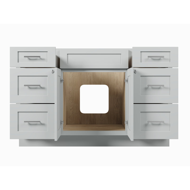 Meuble-lavabo simple 54 po avec base de tiroir Disar, Gris