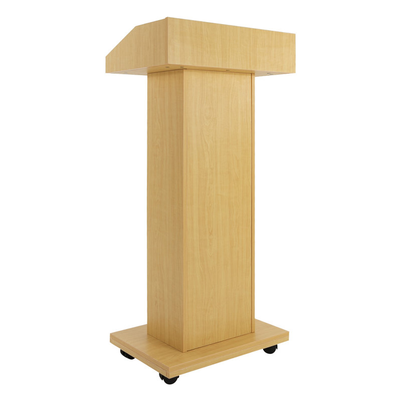 Podium en bois 43,3 po avec roulettes, Bois de chêne