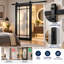 Porte de grange robuste en verre trempé dépoli Planum 2112 noir mat, rail noir de 2 m (6,6 pi), quincaillerie robuste, portes intérieures modernes à panneaux pleins - 81 cm x 203 cm (32 po x 80 po) - Rail noir-110275397-110275395