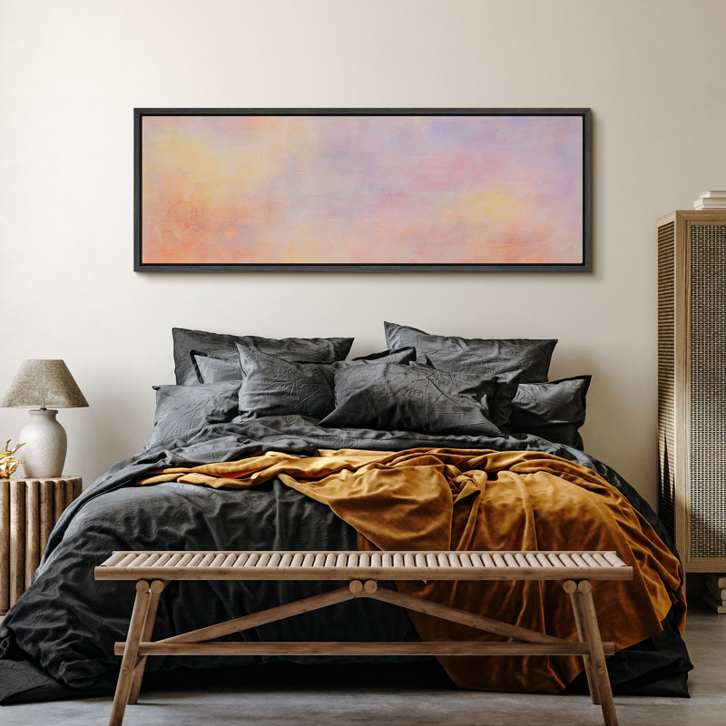 Grande impression sur toile encadrée, reproduction abstraite pour décoration intérieure moderne, H 20 po x l 60 po, Noir