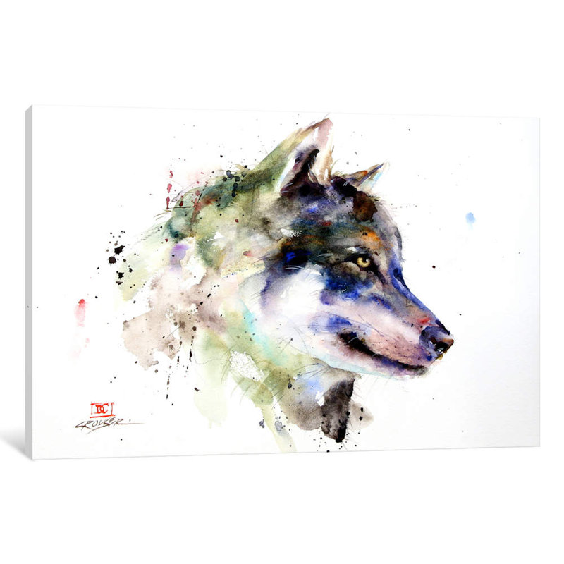 Wolf by Dean Crouser - Wrapped Canvas Painting, 66.04 cm H x 45.72 cm W x 1.91 cm D