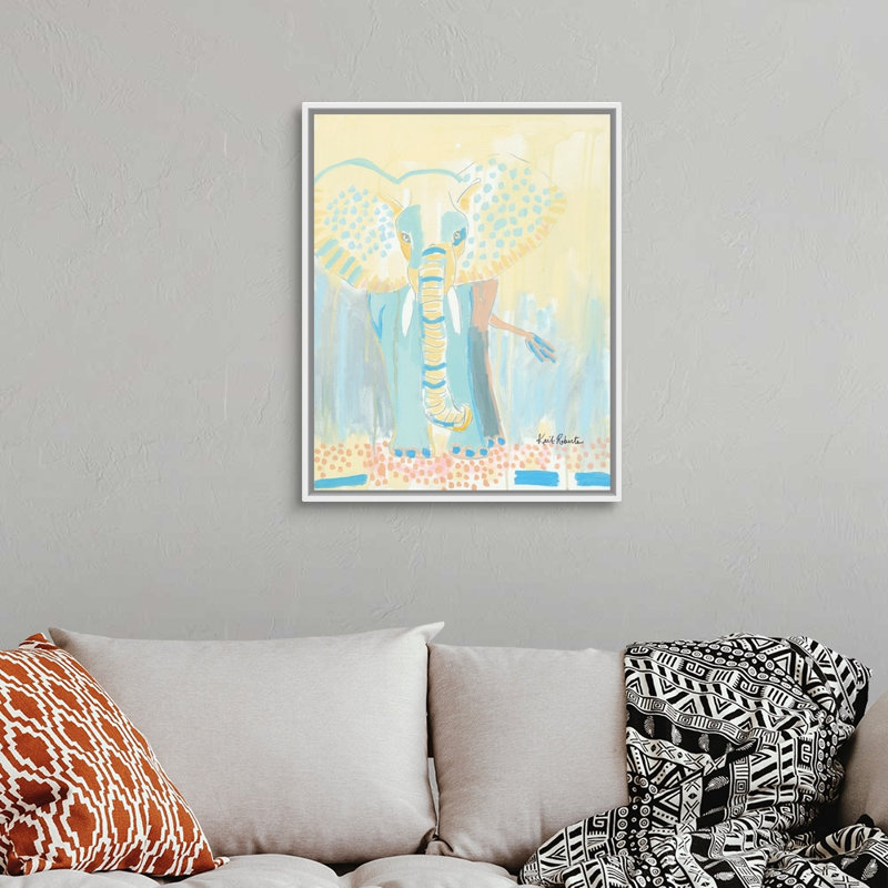 Un éléphant jamais foris par Kait Roberts-impression sur toile, H 32 po x l 26 po x P 1,75 po, Toile blanche encadrée