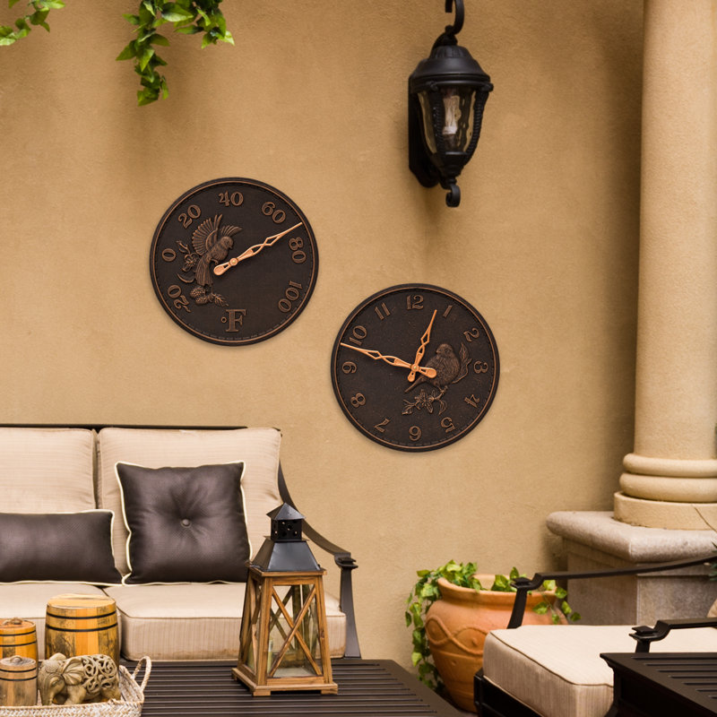 Horloge murale 16 po, Bronze huilé