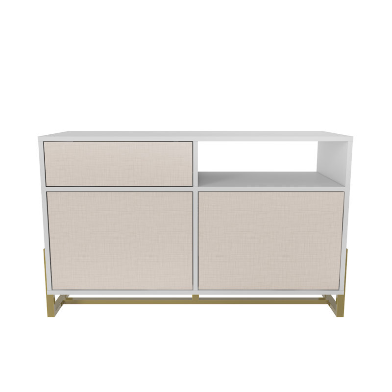 Nenzel 120cm W Sideboard, White/Beige