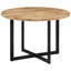 Radu Mango Round Wood Top Dining Table with Iron Base