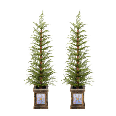 Sinev 4ft Pre-Lit Artificial Christmas 2-Piece