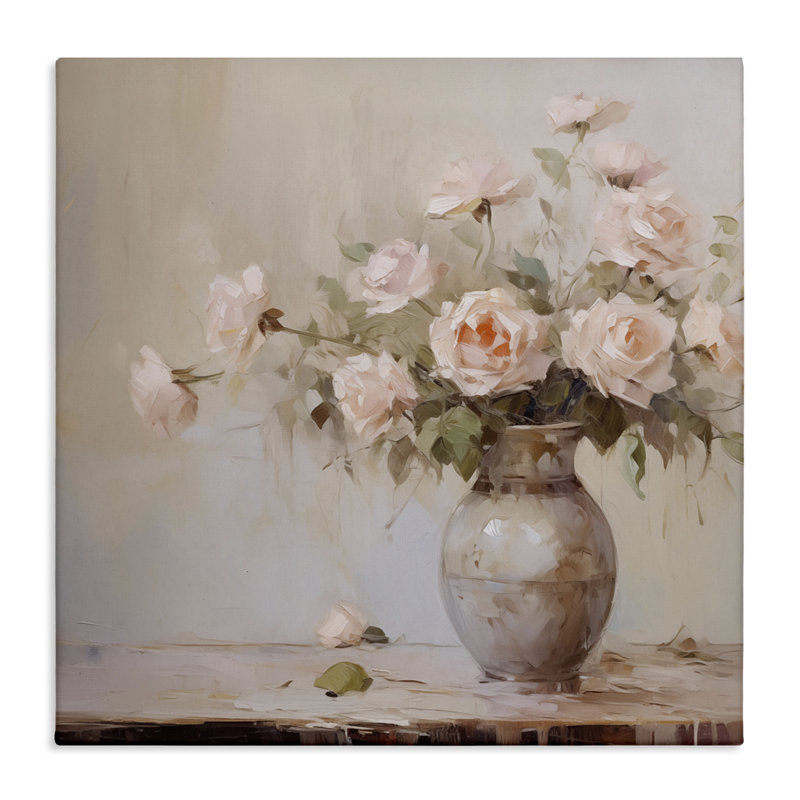 Toile romantique avec bouquet de roses, design par Arlington Prints, H 17 po x l 17 po