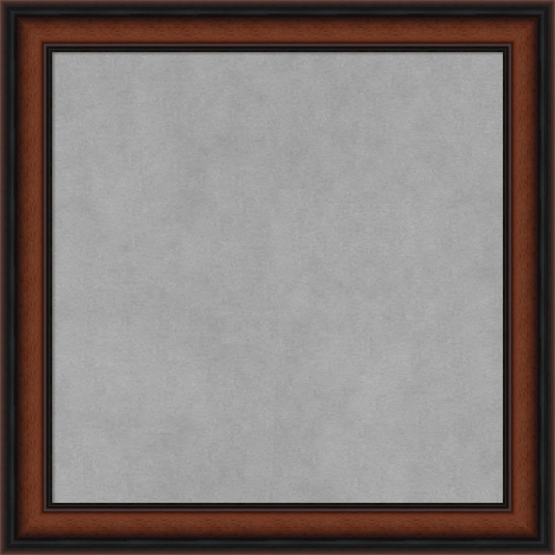 Tableau magnétique encadré étroit noyer de Chypre, H 19 po x l 19 po