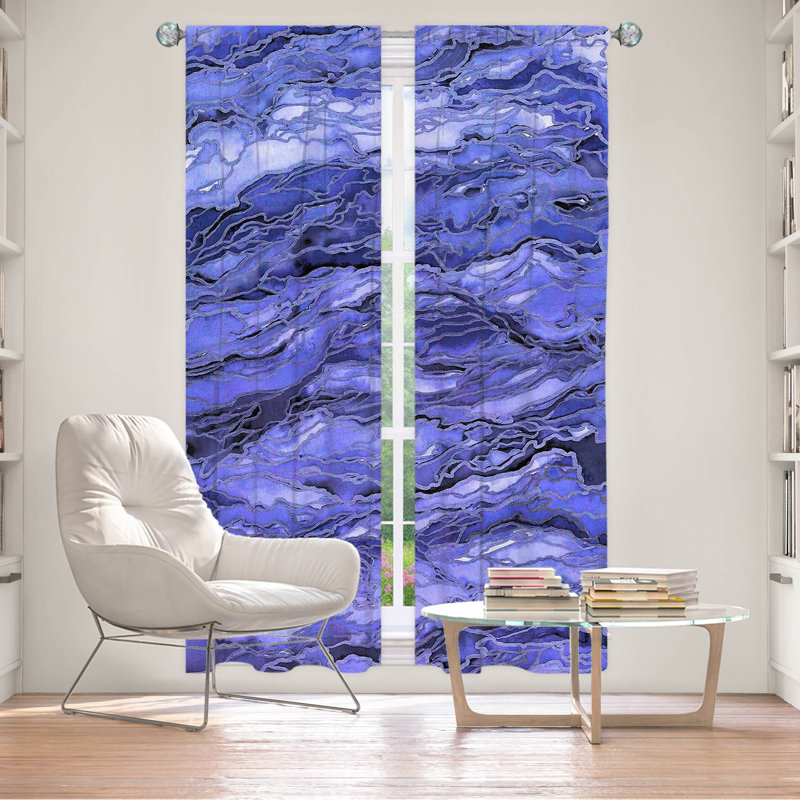 Room Darkening Curtain Pair, 20" W x 52" L, Periwinkle/Blue/Gray