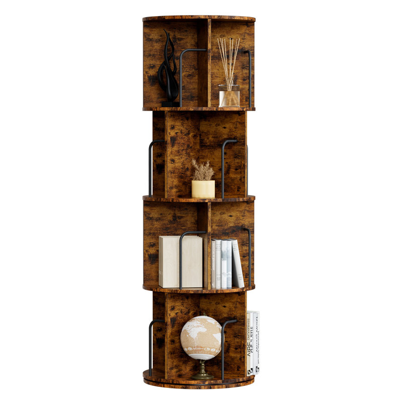 128cm H x 40cm W Solid Wood Corner Bookcase, Brown