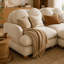 Canapé d'angle Channell 2 places en chenille avec pouf amovible, assise profonde avec 4 coussins décoratifs, dossier et accoudoirs arrondis, pieds en bois massif pour salon-774280857