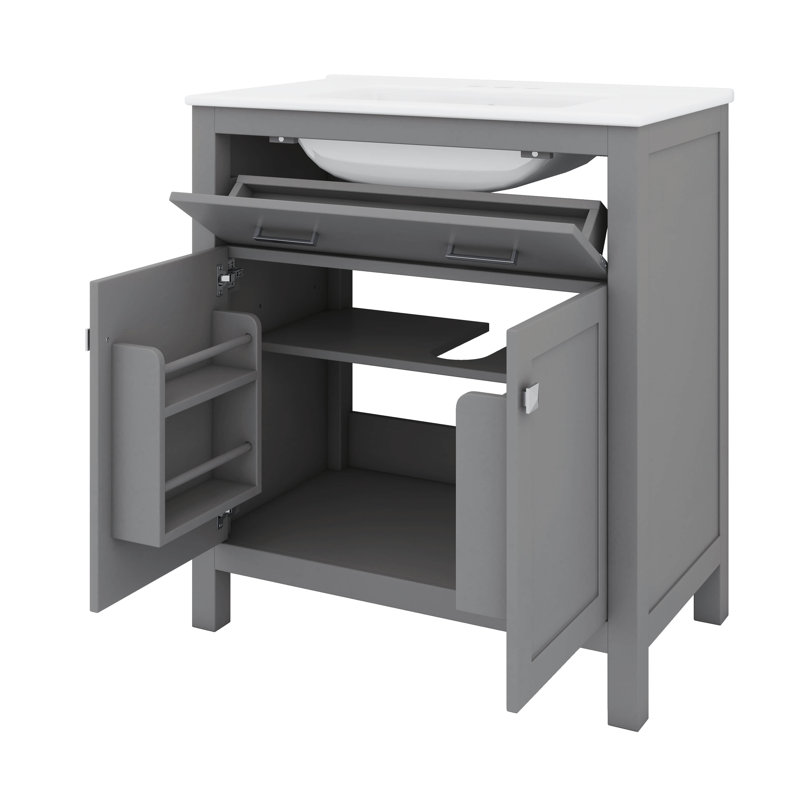 Ensemble de meuble-lavabo avec lavabo 30 po, tiroir inclinable et tablette réglable
