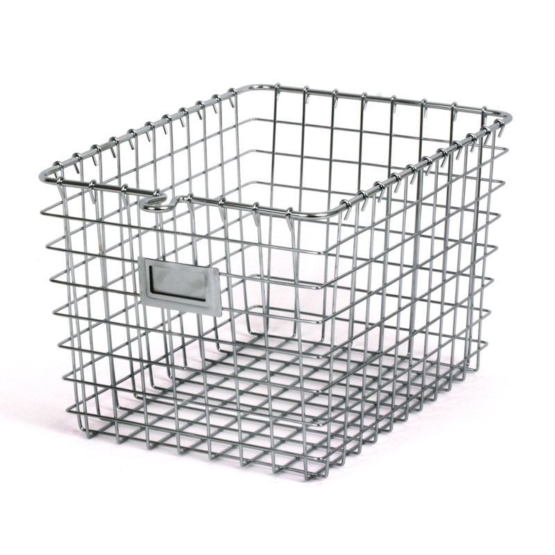 Panier en métal / métal Albie, Chrome, H 8 po x l 9 po x P 12,5 po, 1