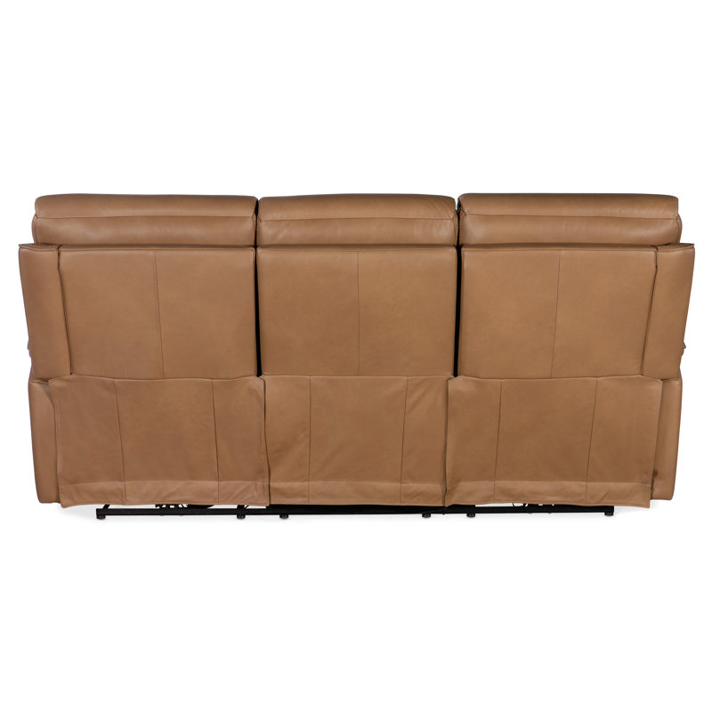 MS Zero Gravity Power Sofa with Power Headrest and Lumbar, Brown Genuine Leather