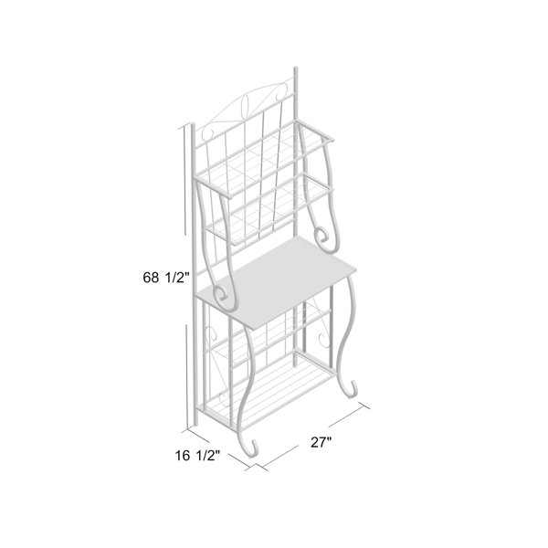 Black 6 Shelf Bakery Rack 29L x 18D x 62H