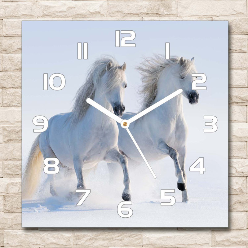 Ignatuis Glass Wall Clock, White/Grey