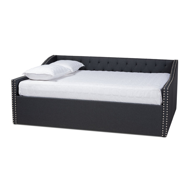 Johnvincent Upholstered Daybed, Queen, None, Charcoal