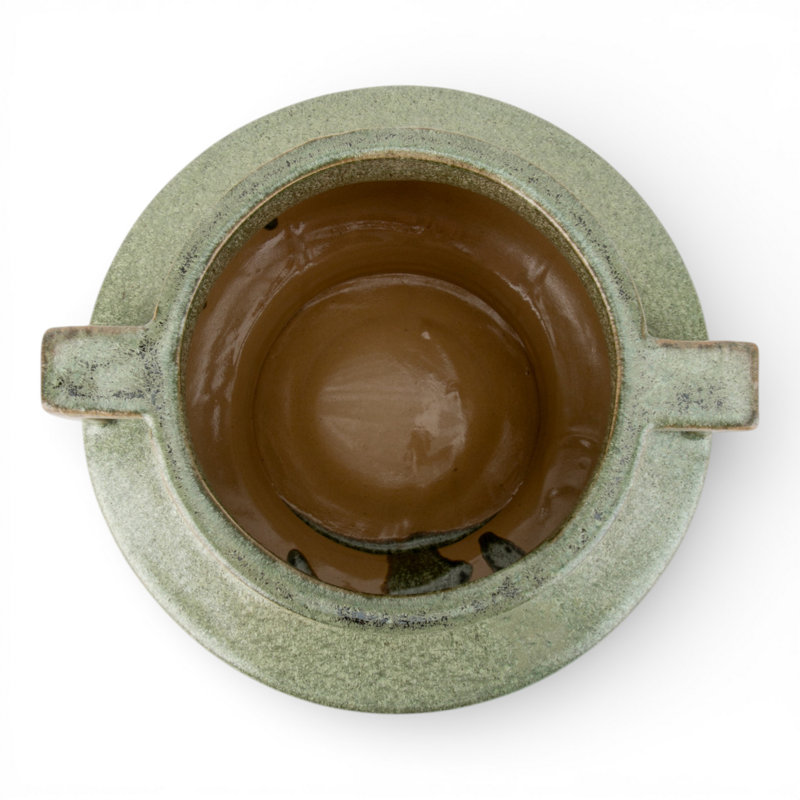Green Speckled Ceramic Jardinière Planter