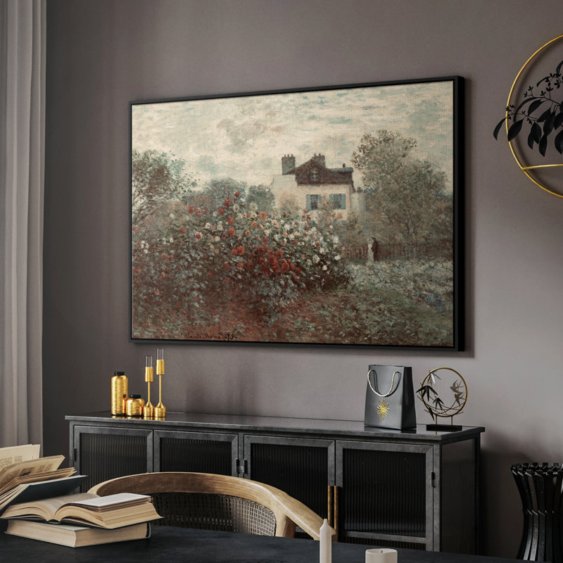 Paysage rétro - DCCCLxxx, H 17 po x l 25 po, Toile avec cadre flottant noir