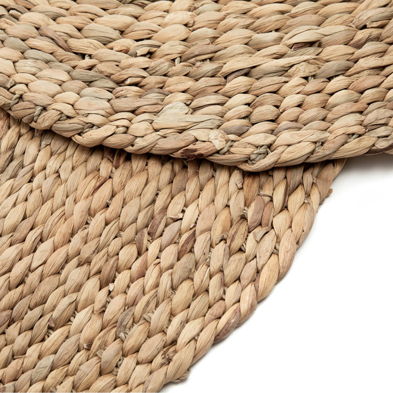 Round Solid Colour Hand Woven Area Rug, Round 200cm