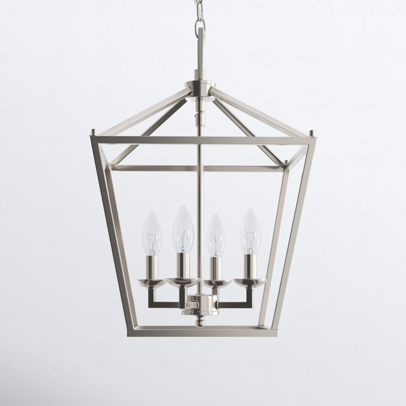 Luminaire suspendu géométrique à 4 lumières à intensité variable Hertford , Chrome poli