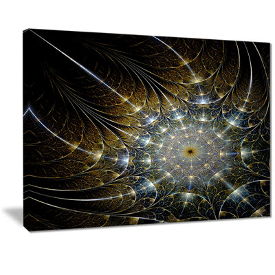 Symétrique fleur brune fractale - impression sur toile tendue