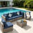 7-Piece Rattan Outdoor Sectional Seating Group with Cushions-1863570578-1869560885