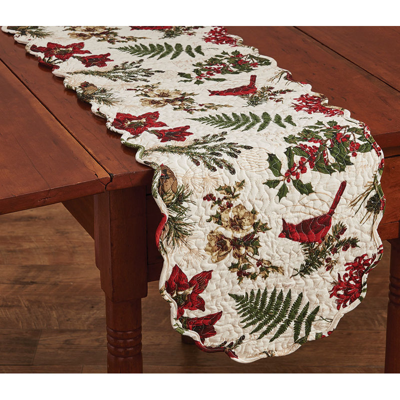 Nature Sings Table Runner - Off-White, 36" L x 13" W