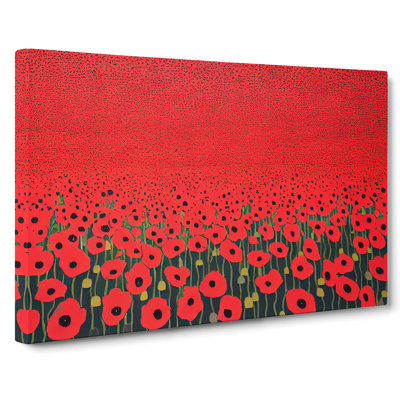 Masterful Poppies Flowers - Wrapped Canvas