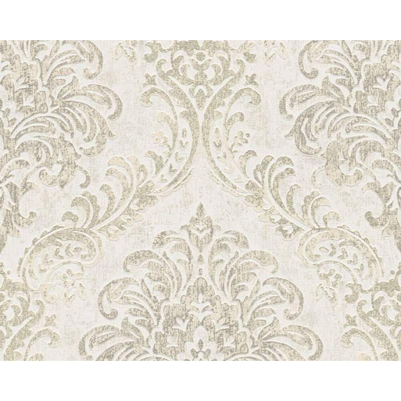 Rouleau de papier peint L 33 pi x l 21 po Wagoner, Or/blanc