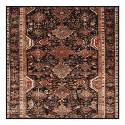 Machine Washable Persian Brown Area Rug