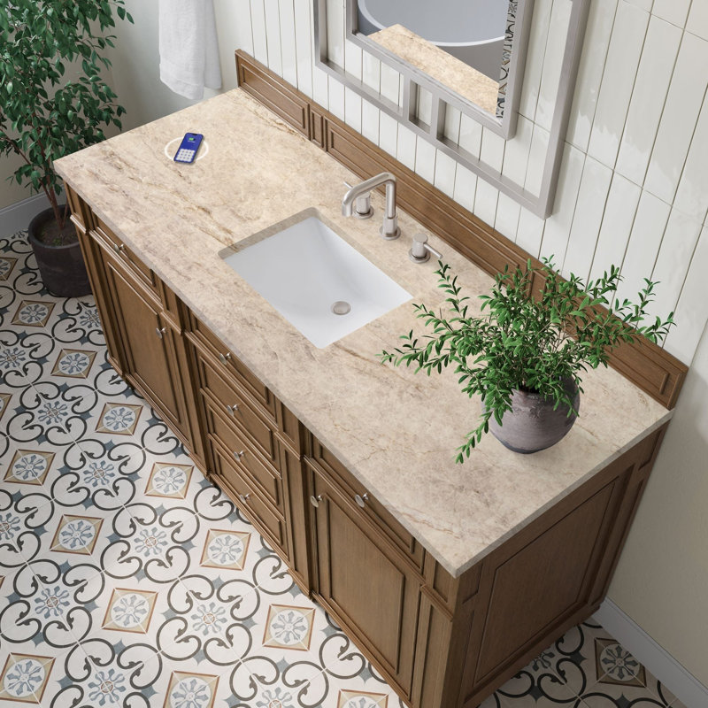 Bristol 60'' W Single Vanity, Saddle Brown, Tajnar Eclos