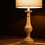 Lampe de table de style campagnard avec abat-jour en lin, lampe Mid Century pour salon, chambre à coucher et table de chevet, finition blanche vieillie