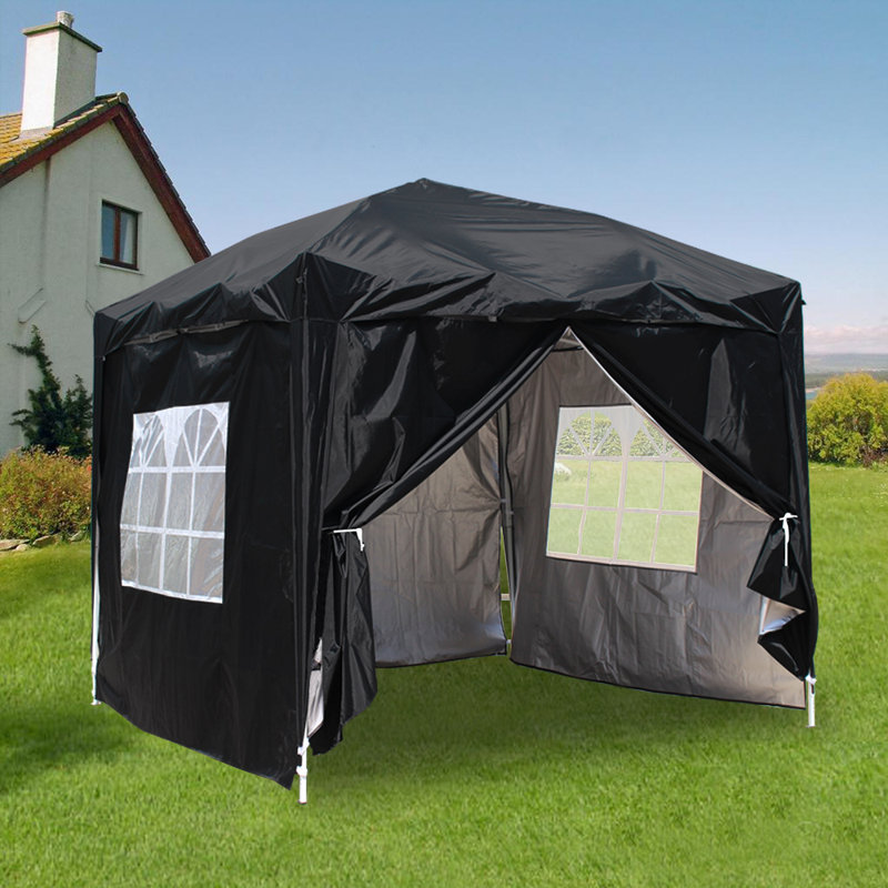 Iserman 2m x 2m Metal Pop-Up Gazebo, Black