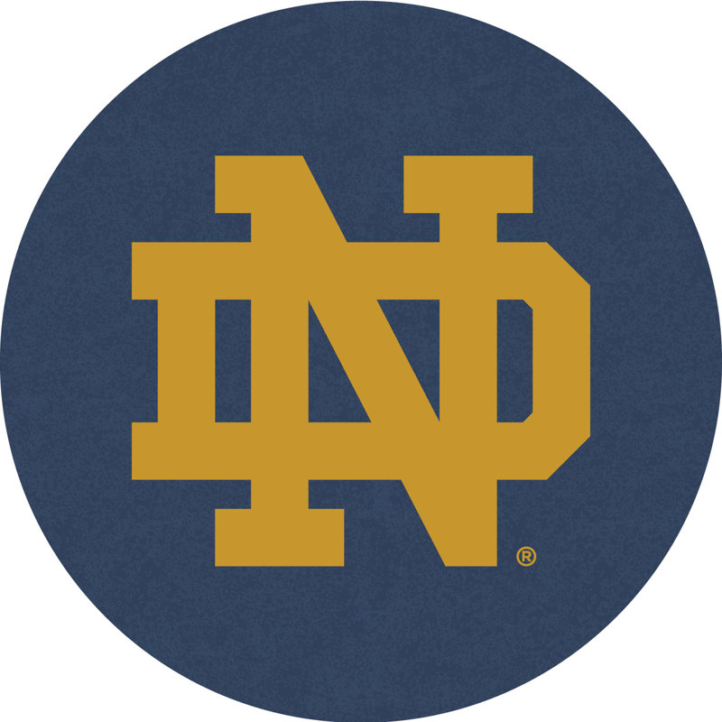 NCAA Round Metal Base Dining Table, Notre Dame - Leprechaun