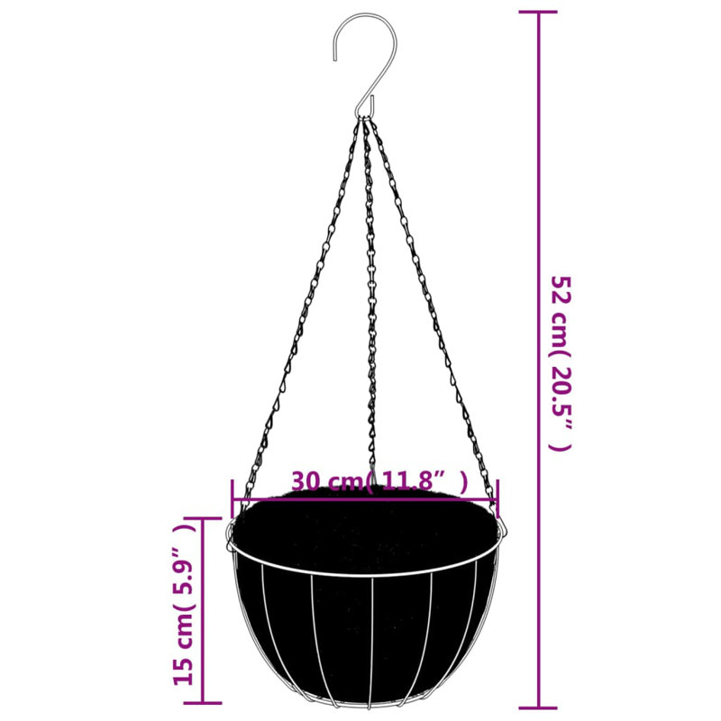 Bibek Metal Hanging Planter, 52cm H x 30cm W x 30cm D