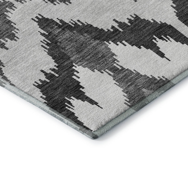 Premium Machine Washable Prisco Grey Rug, Rectangle 9 pi x 12 pi
