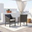 Ensemble de mobilier de patio extérieur en acier robuste et en osier résistant aux intempéries