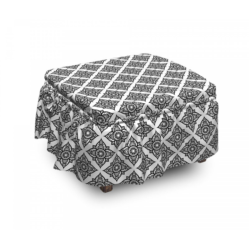 Housse pour repose-pieds motif floral monotone