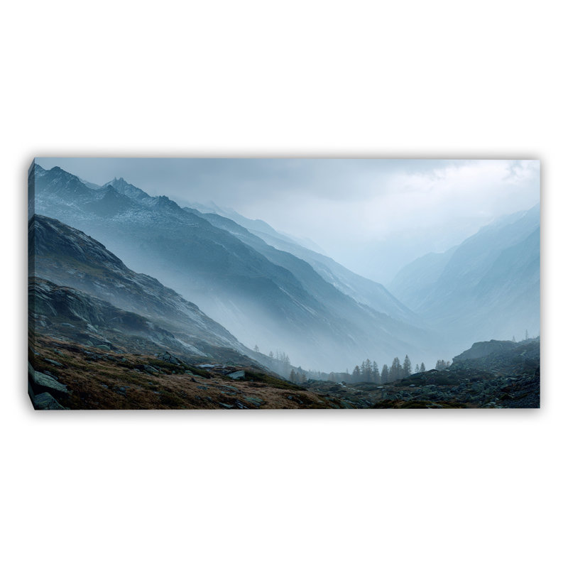 Art mural sur toile Silent Mountain Valley, H 24 po x l 48 po x P 1,5 po