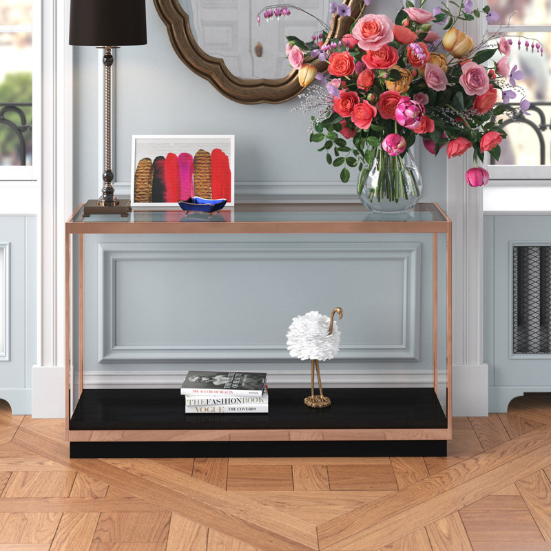 Loula 48'' Glass Top Console Table